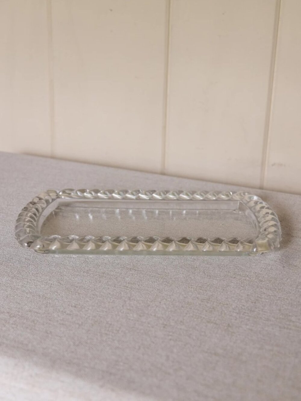 Vintage Medium Clear Glass Rectangular Vanity Tray Perfume Tray - Picture 3 of 7